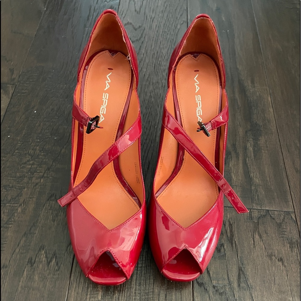Red Open Toe Heels